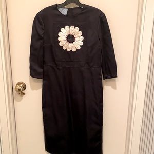 Prada Black Satin Midi Dress